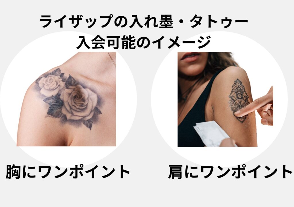 ライザップ入れ墨・タトゥー入会できる写真例
