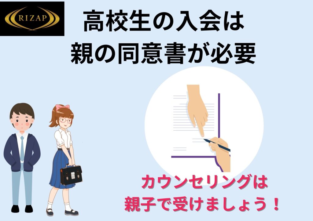 ライザップ高校生の入会は同意書が必要